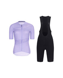 RIVANELLE Cycling short sleeve jersey and shorts - GLAMOR - black/purple